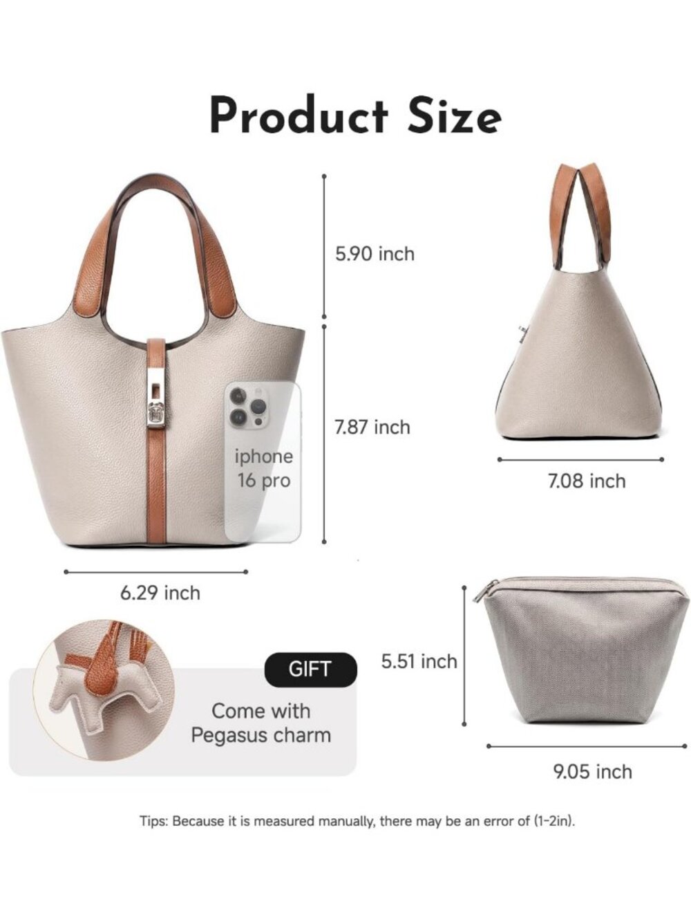 Stylish Vegan Leather Tote Bag for Women - Top Handle Satchel Purse for Work - Picture 4 of 8